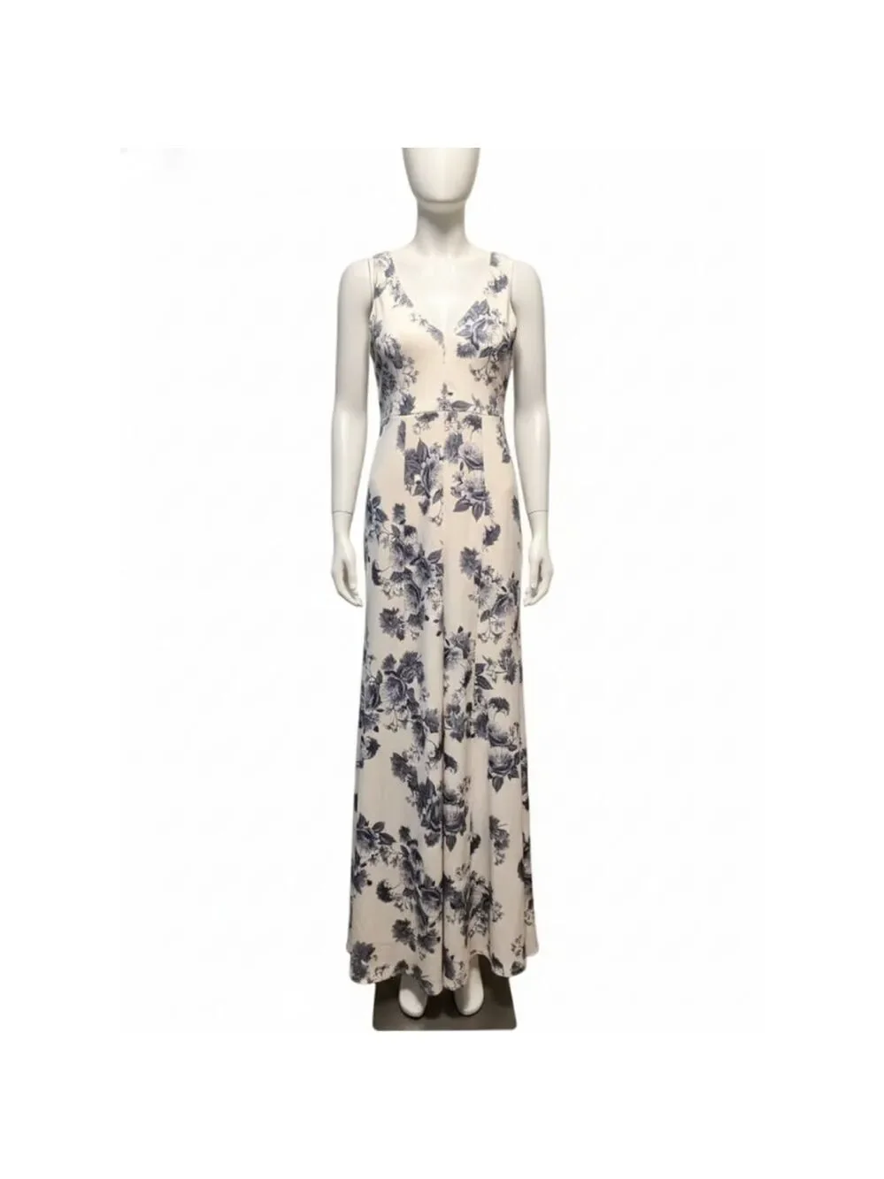 B Smart Juniors 9 Beige Blue Floral Maxi Dress - Picture 8 of 10